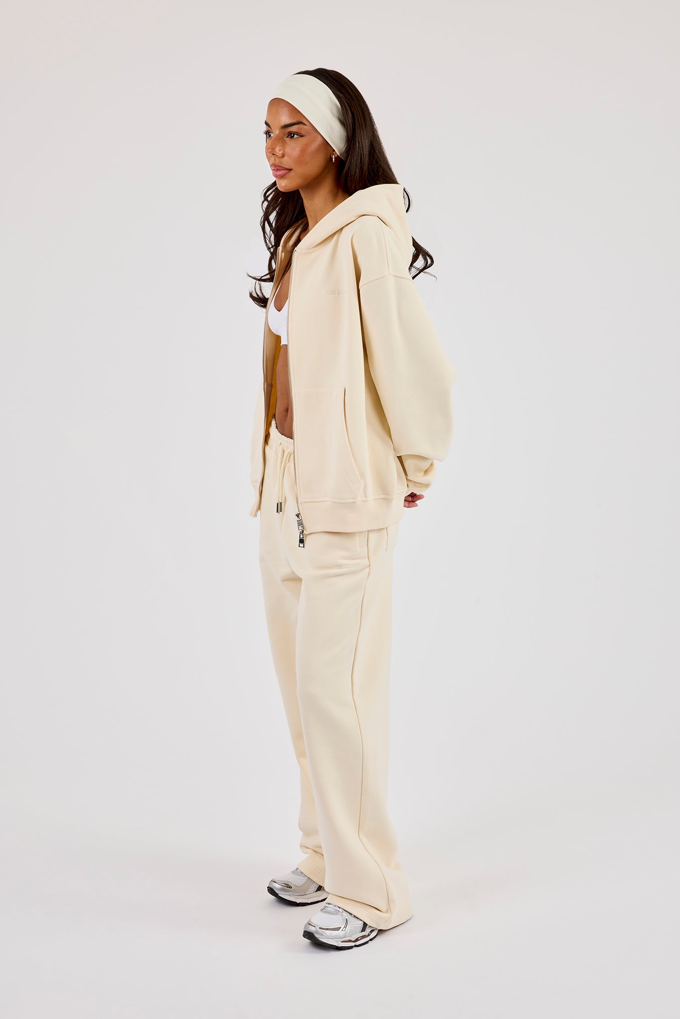 Zip Through Hooded Tracksuit - Butter Yellow